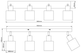 Globo 54114-4 - TRENT spotlámpa 4xE14/25W/230V