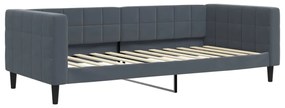sötétszürke bársony kanapéágy 90x200 cm