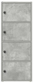 betonszürke szerelt fa könyvespolc 40x24x102 cm