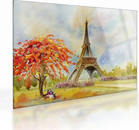 Festett kép az Eiffel-torony (üvegen) (70x50 cm)