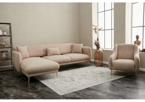 Bézs sarokkanapé (bal oldali-heverő résszel) Simena – Balcab Home