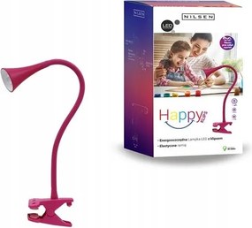 Nilsen Asztali Lámpa Led Klipsszel 2,5W Rózsaszín