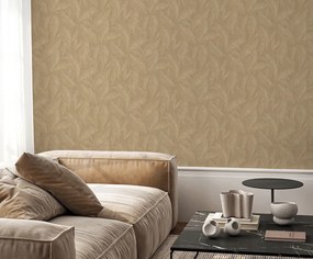 Zambaiti Parati Casa Chic Foglietta barna-drapp leveles texturált vlies tapéta – Z20111