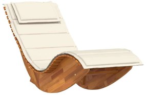 vidaXL tömör akácfa hintaszék napozóágy párnával