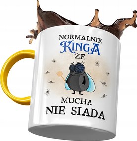 Sárga Bögre Kinga Barátnőnek Ajándék Nyomtatott Fotóval