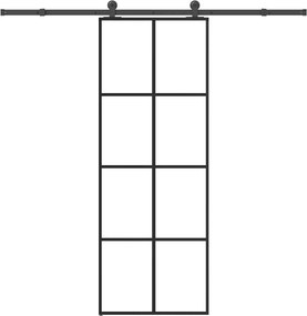 vidaXL ESG üveg és alumínium tolóajtó fémszerelvény-szettel 76x205 cm