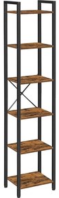 NAVARO könyvszekrény barna/fekete