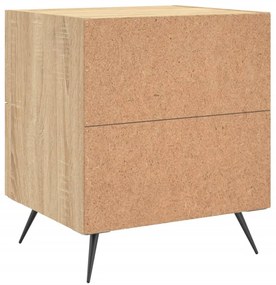 2 db sonoma tölgy színű szerelt fa éjjeliszekrény 40x35x47,5 cm