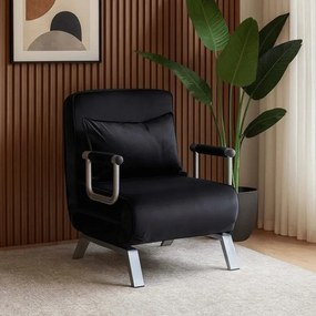 FOTEL BART Czarny Welurowy