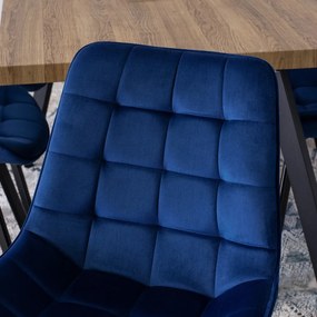 Krzesło RICK Granatowe Welurowe
