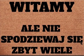 Lábtörlő A Bejárati Ajtó Alá Üdvözöljük, De Ne Számíts Túl Sokra