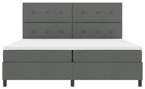 Rugós ágy matraccal és LED-del - Sötétszürke 200 x 200 cm szövet