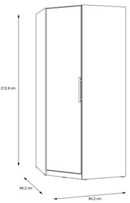 Sarok gardróbszekrény MARO 94x213 cm artisan tölgy