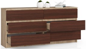 Komód Koa III (szonoma tölgy + wenge). Akció -17%. 1069398
