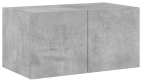 betonszürke falra szerelhető TV-szekrény LED-del 60x35x31 cm