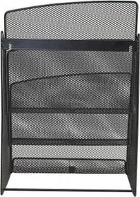 Prospektustartó, fémhálós, asztali, álló, 1/3 A4, 2x3 rekesz, ALBA, fekete (BAP35)