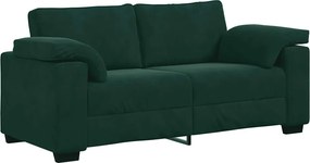 vidaXL sötétzöld bársony loveseat kanapé 180x77x82 cm