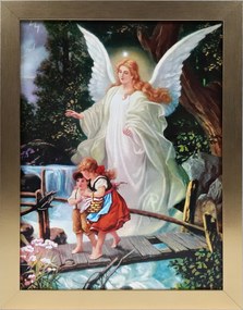 Vászonkép 45x35 Őrangyal Arany Keret