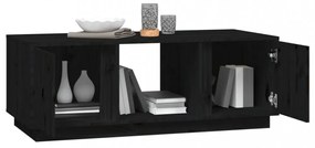 fekete tömör fenyőfa dohányzóasztal 110x50x40 cm