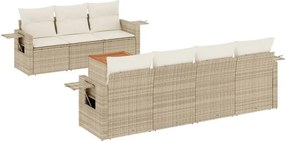 vidaXL 8 részes bézs polyrattan kerti ülőgarnitúra párnával