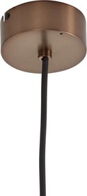 Art Deco függőlámpa sötét bronz bordázott üveggel IP44 - Walcott
