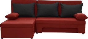 ERIS Kinyitható sarokkanapé Piros/fekete