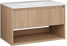 TMP SLIM STRIPE 75 fali függesztett fürdőszobabútor - SKY E-8099-75 porcelán mosdóval - 75 x 46 cm