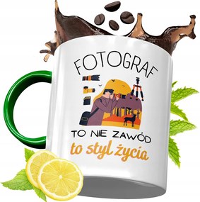 Zöld Bögre Fotósnak Születésnapi Ajándék Fényképes Nyomtatással