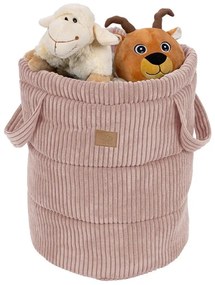 Rózsaszín textil játéktároló kosár ø 39x50 cm – Meowbaby