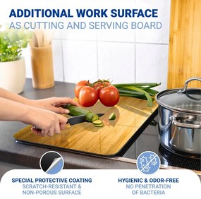 Edzett üveg tűzhely fedőlap szett 2 db-os 52x30 cm Wooden – Maximex