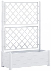 fehér polipropilén rácsos kerti ültető 100 x 43 x 142 cm