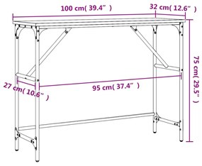 szürke sonoma színű szerelt fa tálalóasztal 100x32x75 cm