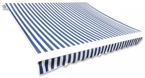 kék/fehér vászon napellenző tető 4 x 3 m (a váz nem tartozék)