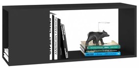 fekete szerelt fa TV-szekrény 80 x 24 x 32 cm