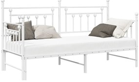 Napágykeret Léces Ágytálcával, Fehér, 75x190 cm, Acél