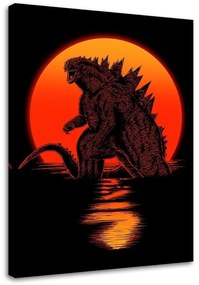 Gario Vászonkép Godzilla, szörny és naplemente - DDJVigo Méret: 40 x 60 cm