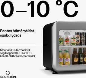 Klarstein Audrey Evo italhűtő, Rretro kivitel, üvegajtó, 46 L, EEK C