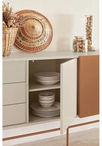 Téglavörös-bézs alacsony komód tolóajtóval 180x91 cm Nube – Teulat