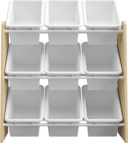 Rendszerező/játéktároló polc, természetes/fehér, BOIS