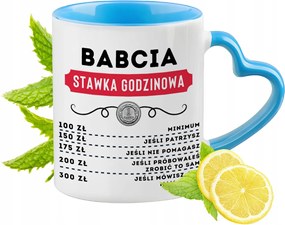 Nagyinak Kék Bögre Szív Alakú Füllel Ajándék Nyomtatott