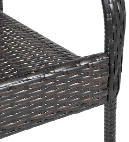 4 db barna rakásolható polyrattan kültéri szék