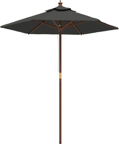 vidaXL antracitszürke kerti napernyő fa rúddal 196 x 231 cm