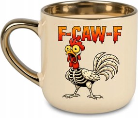 Elegáns bögre „f-caw-f” Arany fül, Humor Premium 400 Krém
