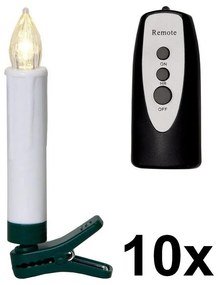 Eglo 410003 - KÉSZLET 10x LED Világítás karácsonyfához 1xLED/0,06W/1xAA IP44 + távirányító 410003