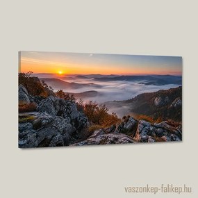 Napfelkelte a ködtenger felett – prémium falikép 40x23 cm