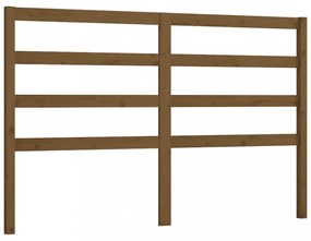 mézbarna tömör fenyőfa ágyfejtámla 166 x 4 x 100 cm