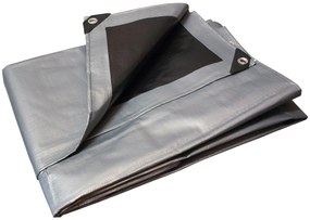 Takaró ponyva szürke - fekete 10x12 m 260 g/m2