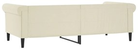 krémszínű műbőr kanapéágy 90 x 200 cm