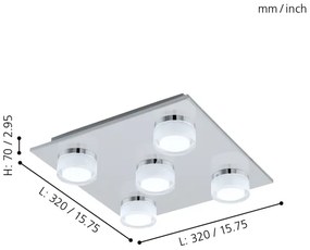 Eglo 96544- LED Dimmelhető fürdőszobai lámpa ROMENDO 5xLED/5,4W/ IP44