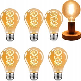 6 db-os Led izzó szett E27 Filament 4W Edison Dekoratív Meleg fehér